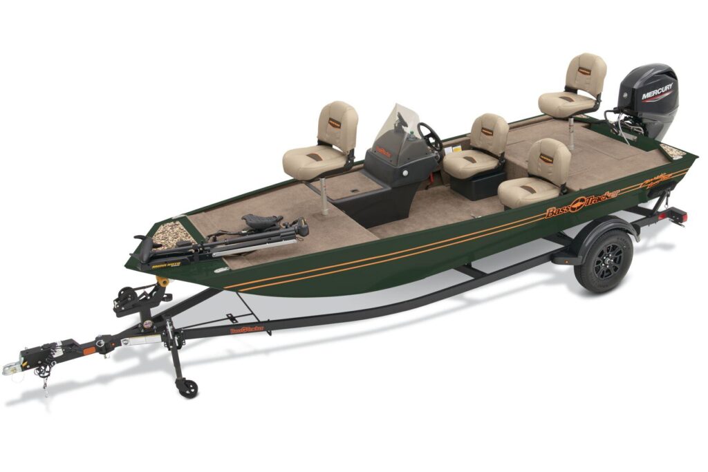 2025 Tracker Bass Tracker Classic Limited aluminum bass boat with Mercury outboard motor on trailer