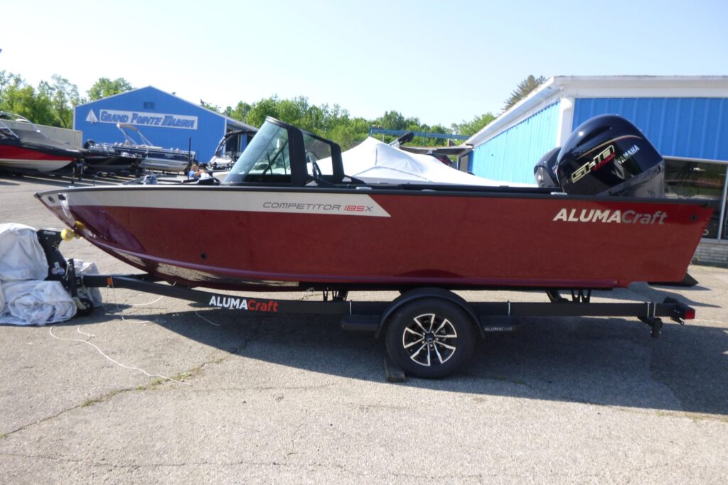 2024 Alumacraft Competitor 185X Sport fishing boat on trailer at Grand Pointe Marina